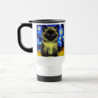 Van Gogh Starry Night Siamese Cat