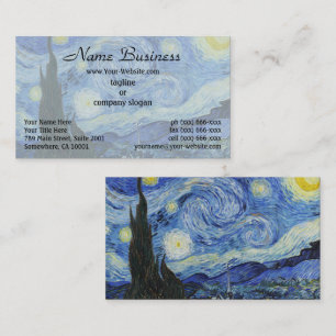 Van Gogh Starry Night Swirling Sky Blue Art Business Card