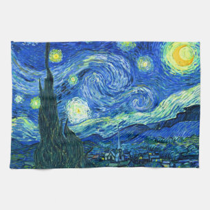 van gogh starry night tea towel