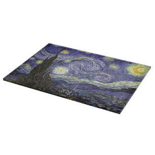 Van Gogh Starry Night Tempered Glass Cutting Board