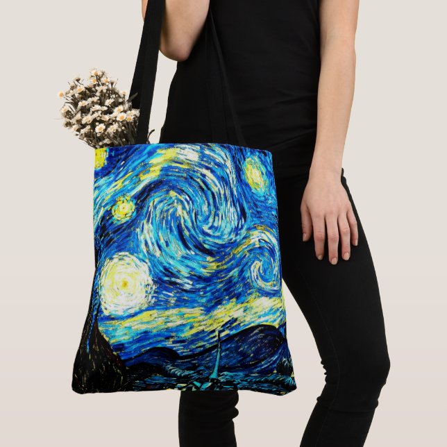 Van Gogh - Starry Night Tote Bag (Close Up)