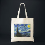 VAN GOGH Starry Night Tote Bag<br><div class="desc">"van gogh vincent",  starry night, "famous painting",  vintage,  stars,  sky,  "fine art",  blue</div>
