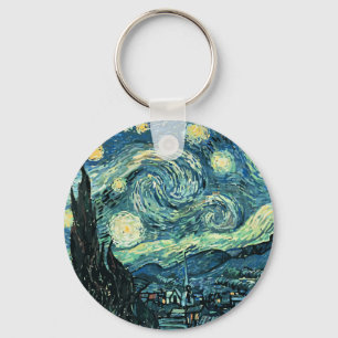 Van gogh starry night vector key ring