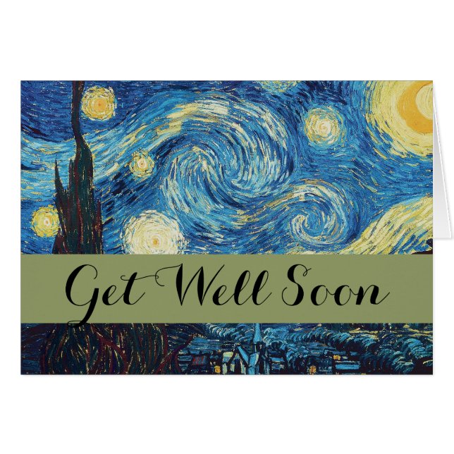 Van Gogh Starry Night Vintage Blue Masterpiece (Front Horizontal)