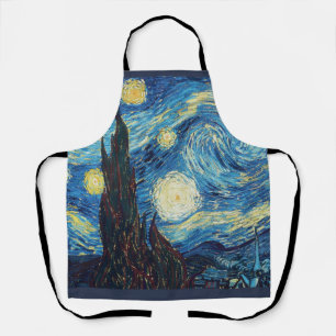 Van Gogh Starry Night Vintage Blue Masterpiece Apron