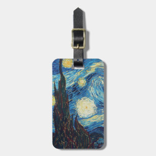 Van Gogh Starry Night Vintage Blue Masterpiece Luggage Tag