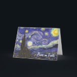 Van Gogh Starry Night, Vintage Christmas Holiday Card<br><div class="desc">Easy to customise Christmas card, just add you own special message! Starry Night by Vincent van Gogh is a vintage fine art post impressionism landscape cityscape painting featuring a view of Saint Remy, France from van Gogh's asylum. The night sky is swirling with clouds with a bright crescent moon and...</div>