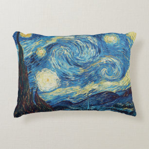 Van Gogh Starry Night Vintage Impasto Oil Painting Decorative Cushion