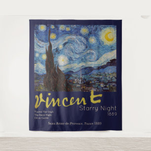 Van Gogh Starry Night Vintage Impasto Oil Painting Tapestry