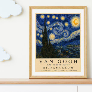 Van Gogh Starry Night Vintage Night Sky Poster