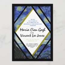 Van Gogh Starry Night Wedding Invitation