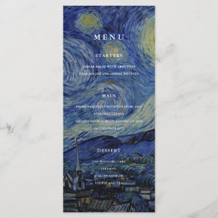 Van Gogh Starry Night Wedding Menu