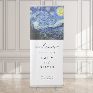 Van Gogh Starry  Night Welcome Wedding Retractable Banner