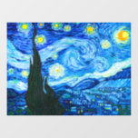 Van Gogh Starry Night Window Cling<br><div class="desc">Window Cling featuring Vincent van Gogh’s oil painting The Starry Night (1889). Inspired by his stay at an asylum,  the art depicts a village underneath a night sky of blue and yellow moon and stars. A great gift for fans of Post-Impressionism and Dutch art.</div>