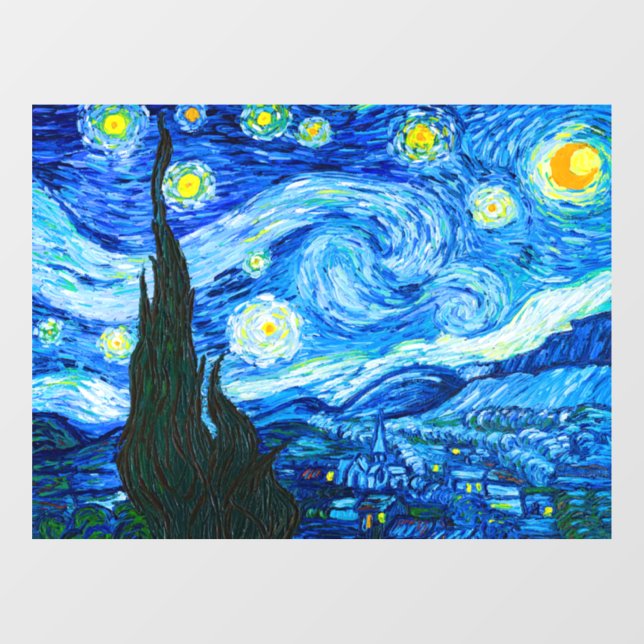 Van Gogh Starry Night Window Cling (Sheet)
