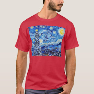 Van Gogh Starry NightWhite Christmas Winter T-Shirt