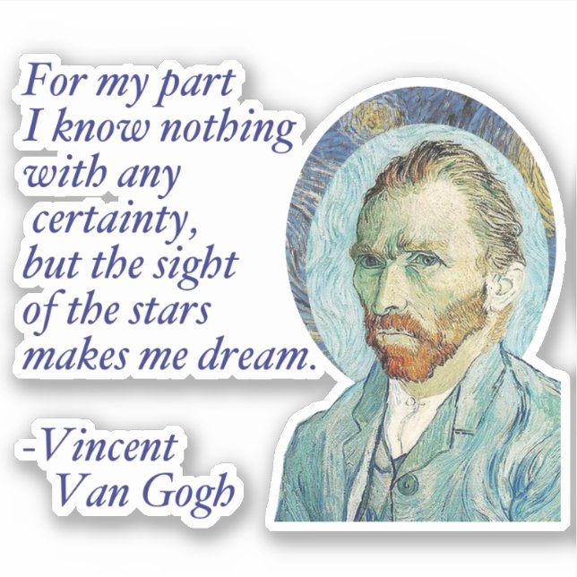 Van Gogh Stars Dream Vinyl Sticker (Front)