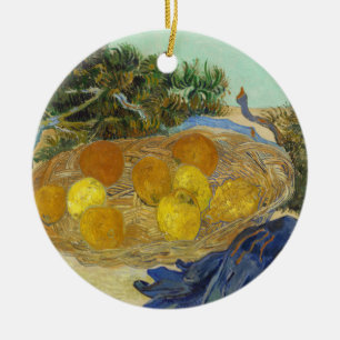 Van Gogh Still Life of Oranges Lemons Blue Gloves Ceramic Tree Decoration