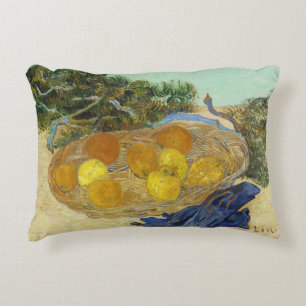 Van Gogh Still Life of Oranges Lemons Blue Gloves Decorative Cushion