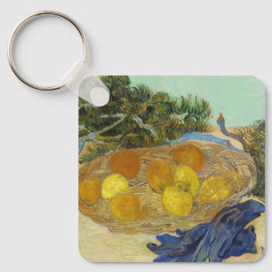 Van Gogh Still Life of Oranges Lemons Blue Gloves Key Ring