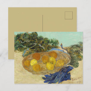 Van Gogh Still Life of Oranges Lemons Blue Gloves Postcard