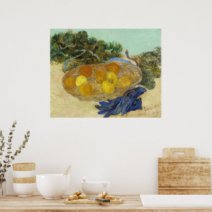 Van Gogh Still Life of Oranges Lemons Blue Gloves Poster