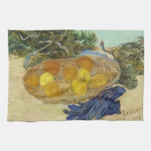 Van Gogh Still Life of Oranges Lemons Blue Gloves Tea Towel