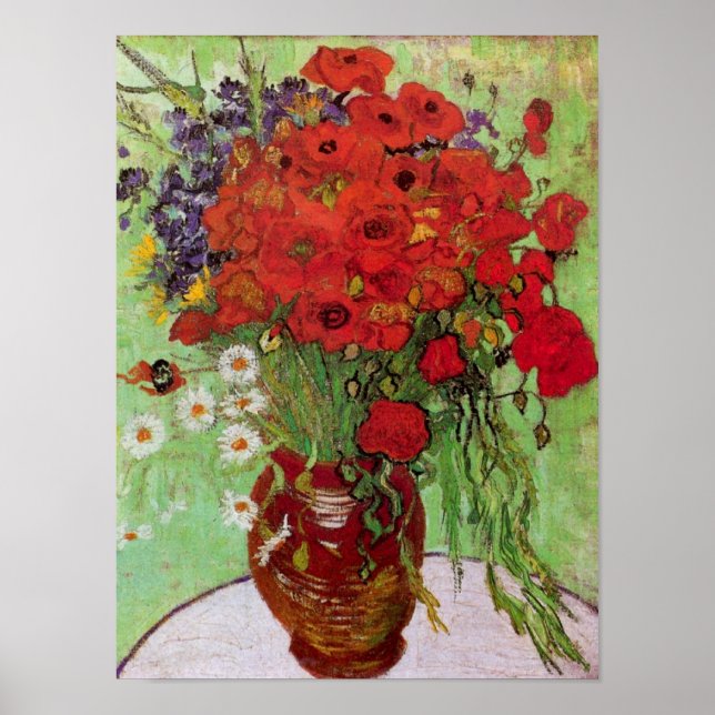 Van Gogh - Still Life Red Poppies and Daisies Poster (Front)