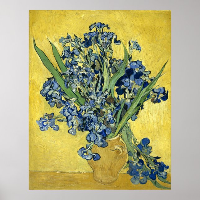 Van Gogh Still Life Vase, Irises (F678) Fine Art Poster (Front)