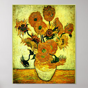 Van Gogh - Still Life Vase with 14 Sunflowers Poster