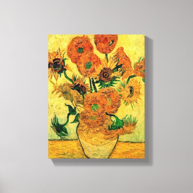 Van Gogh - Still Life Vase With Fifteen Sunflowers Canvas Print (Front)