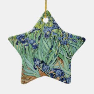 Van Gogh Still Life: Vase with Irises Ceramic Tree Decoration
