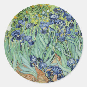 Van Gogh Still Life: Vase with Irises Classic Round Sticker