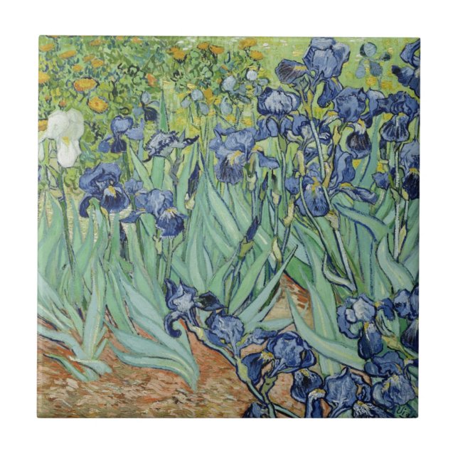 Van Gogh Still Life: Vase with Irises Tile (Front)