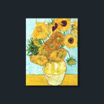 van Gogh Still Life Vase with Twelve Sunflowers Canvas Print<br><div class="desc">Twelve sunflowers in a vase as painted by Vincent van Gogh.</div>