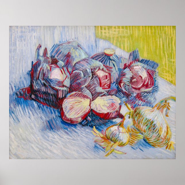 Van Gogh Still Life with Cabbages and Onions Poster (Front)