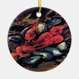 Van Gogh - Still Life With Mussels And Shrimp Ceramic Tree Decoration