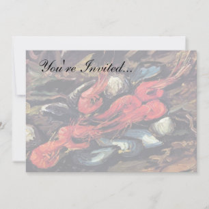 Van Gogh - Still Life With Mussels And Shrimp Invitation