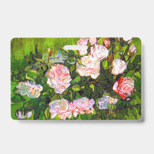 Van Gogh Still Life with Pink Roses ID Badge