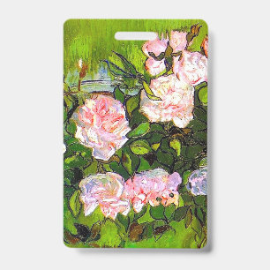 Van Gogh Still Life with Pink Roses ID Badge