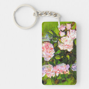 Van Gogh Still Life with Pink Roses Key Ring