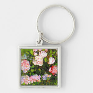 Van Gogh Still Life with Pink Roses Key Ring