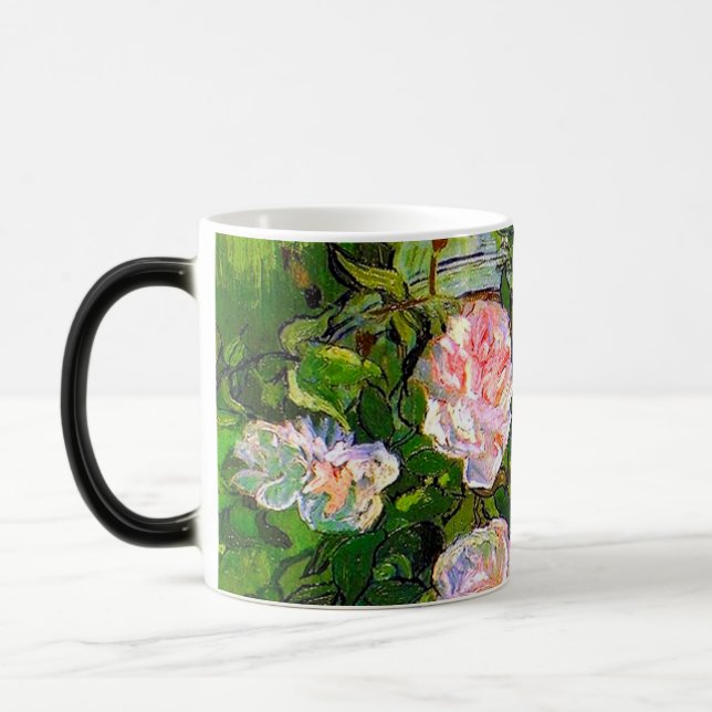 Van Gogh Still Life with Pink Roses Magic Mug (Left)