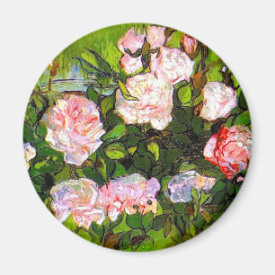 Van Gogh Still Life with Pink Roses Magnet