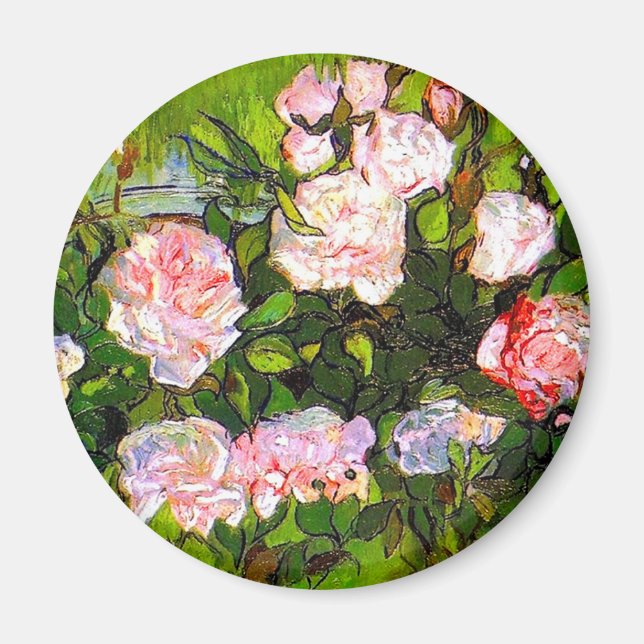Van Gogh Still Life with Pink Roses Magnet (Front)