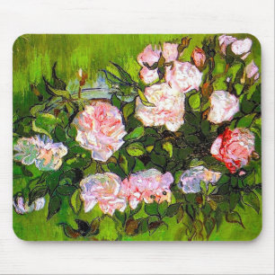 Van Gogh Still Life with Pink Roses Mouse Mat