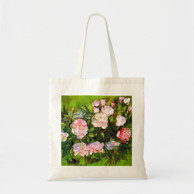 Van Gogh Still Life with Pink Roses Tote Bag (Front)