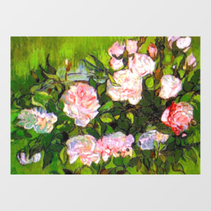 Van Gogh Still Life with Pink Roses Window Cling