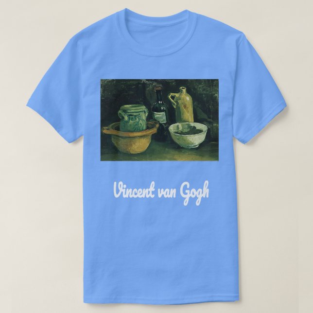 Van Gogh  Still Life with Pottery and Two Bottles  T-Shirt (Design Front)