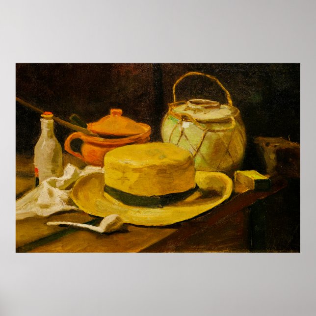 Van Gogh Still Life with Straw Hat Poster (Front)